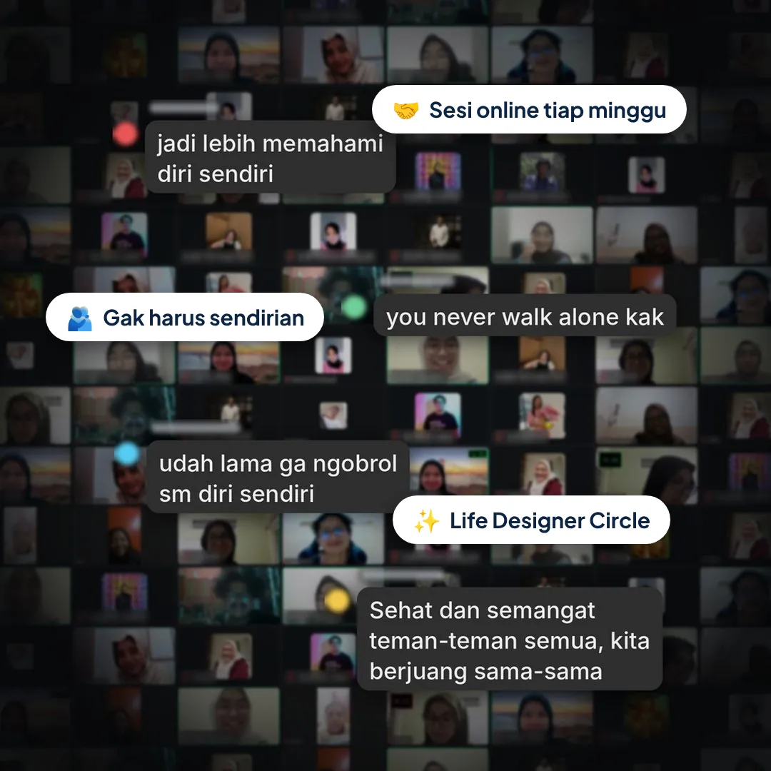 Sesi online Life Designer Circle bareng peserta